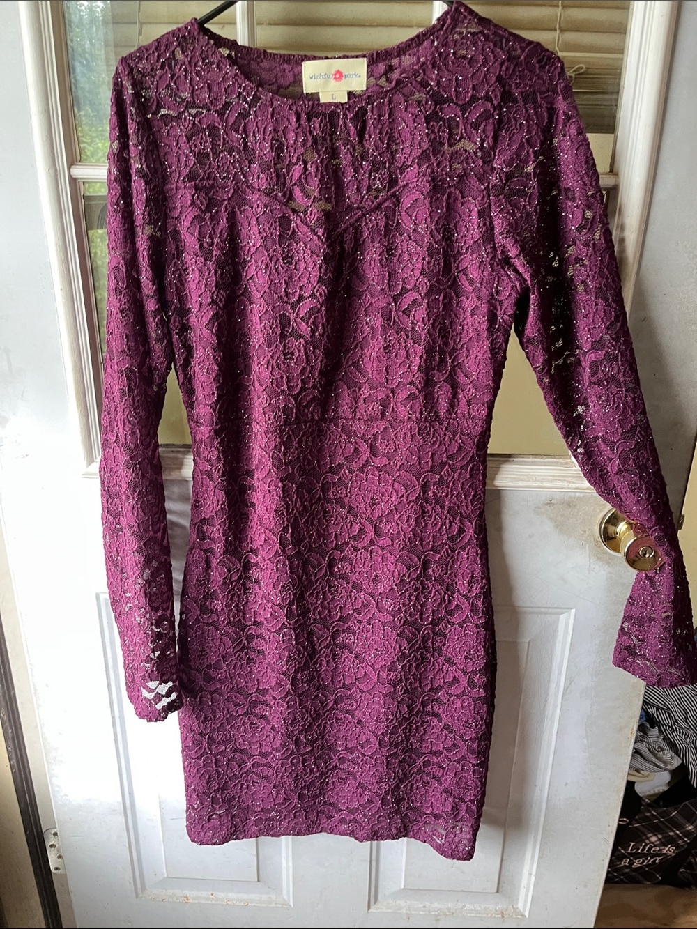 Wishful Park Plum Lace Long-Sleeve Dress